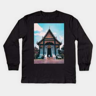 Chiang Mai streets - Temple Kids Long Sleeve T-Shirt